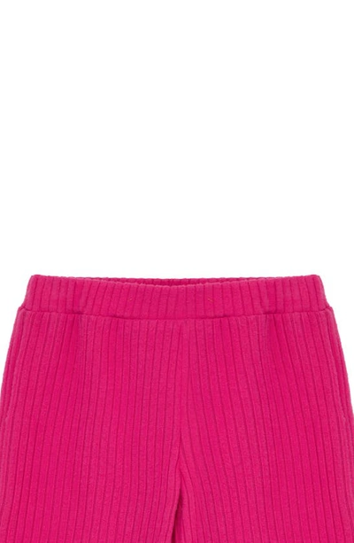 Shop Habitual Kids' Rib Knit Top & Pants Set In Dark Pink