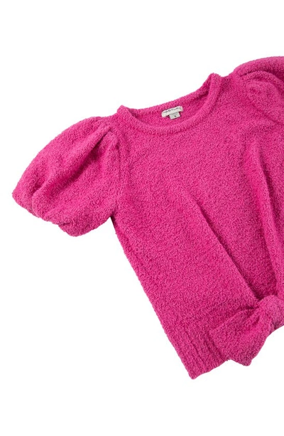 Shop Habitual Kids' Short Sleeve Sweater & Jeans Set In Dark Pink