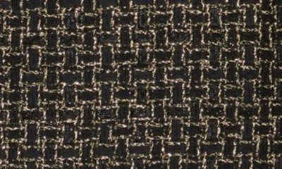 Shop Balmain Double Breasted Metallic Tweed Swing Minidress In Ead Black/ Gold