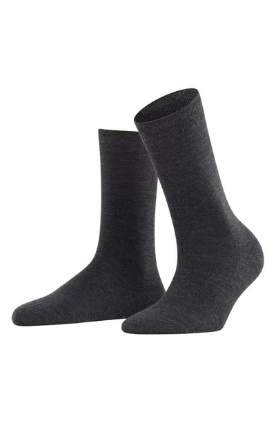 Shop Falke Soft Merino Crew Socks In Anthra.mel