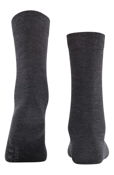 Shop Falke Soft Merino Crew Socks In Anthra.mel