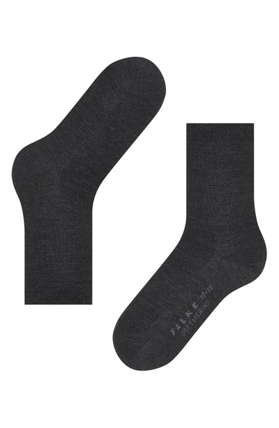 Shop Falke Soft Merino Crew Socks In Anthra.mel