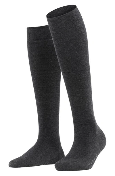 Shop Falke Soft Merino Knee High Socks In Anthra.mel