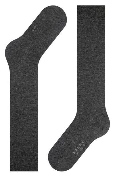 Shop Falke Soft Merino Knee High Socks In Anthra.mel