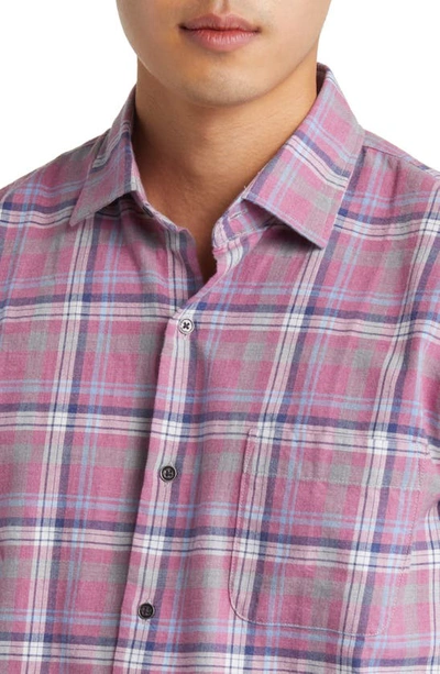 Shop Peter Millar Iron Way Plaid Button-up Shirt In Radish