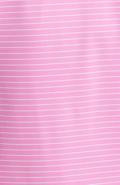 Shop Peter Millar Duet Stripe Jersey Performance Polo In Pink Lotus