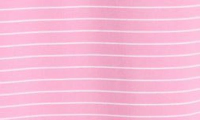 Shop Peter Millar Duet Stripe Jersey Performance Polo In Pink Lotus
