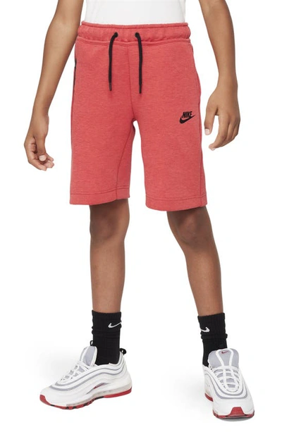 Shop Nike Sportswear Tech Fleece Shorts In Light University Red/ Black