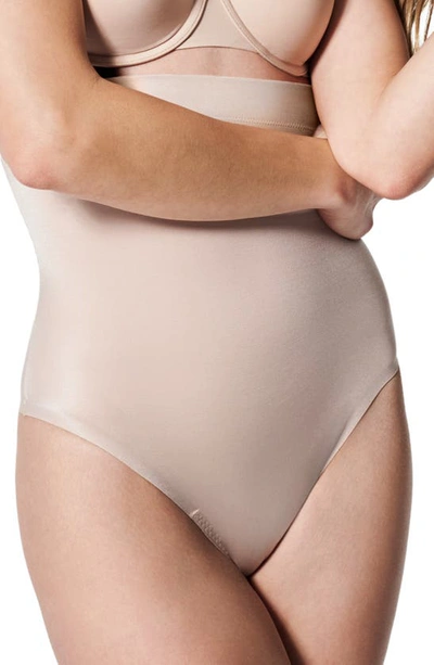 Shop Spanxr Suit Your Fancy High Waist Thong In Champagne Beige