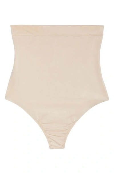 Shop Spanxr Suit Your Fancy High Waist Thong In Champagne Beige