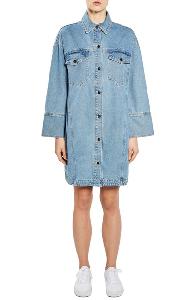 TOPSHOP BOUTIQUE WIDE CUFF DENIM DRESS 
