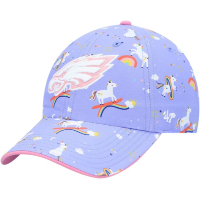 Shop 47 Girls Preschool ' Purple Philadelphia Eagles Unicorn Clean Up Adjustable Hat