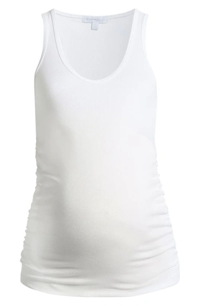 Shop Beyond Yoga In A Cinch Ribbed Maternity Tank In White