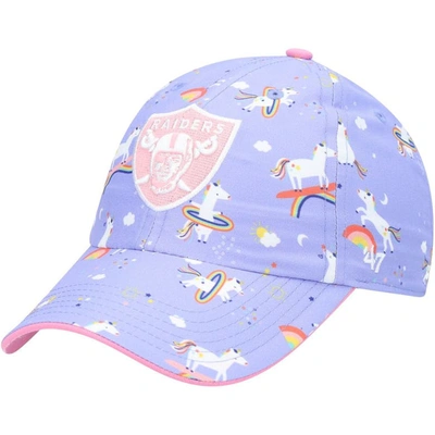 Shop 47 Girls Preschool ' Purple Las Vegas Raiders Unicorn Clean Up Adjustable Hat