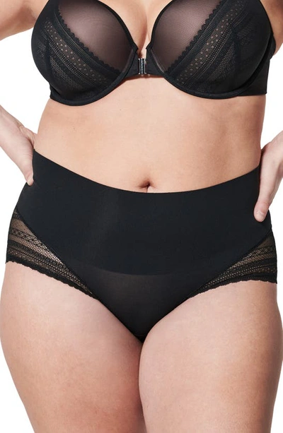 Shop Spanx Undie-tectable® Illusion Lace Hi-hipster Briefs In Very Black