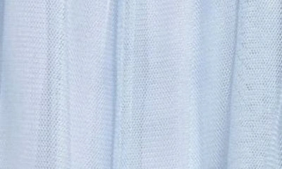 Shop Zimmermann Ruched Long Sleeve Tulle Babydoll Dress In Dusty Blue