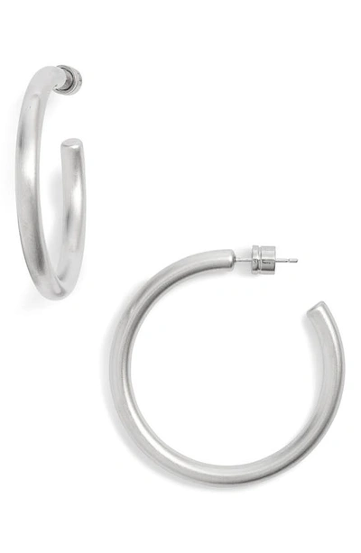 Shop Dean Davidson Small Dune Hoop Earrings In Silver 3