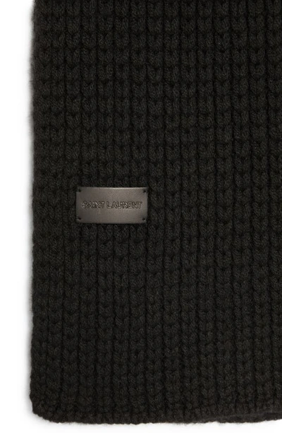 Shop Saint Laurent Mail Oversize Hooded Cashmere Scarf In Black