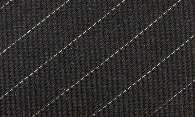 Shop Saint Laurent Pinstripe Silk Tie In Black/ Medium Grey