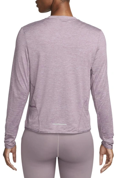 Shop Nike Dri-fit Swift Element Uv Running Top In Violet Dust/ Pewter/ Heather