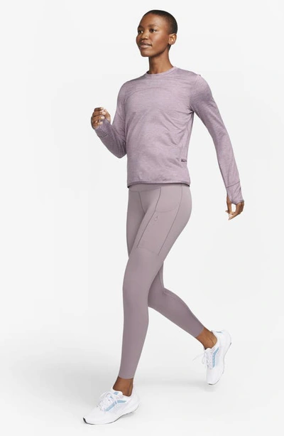 Shop Nike Dri-fit Swift Element Uv Running Top In Violet Dust/ Pewter/ Heather