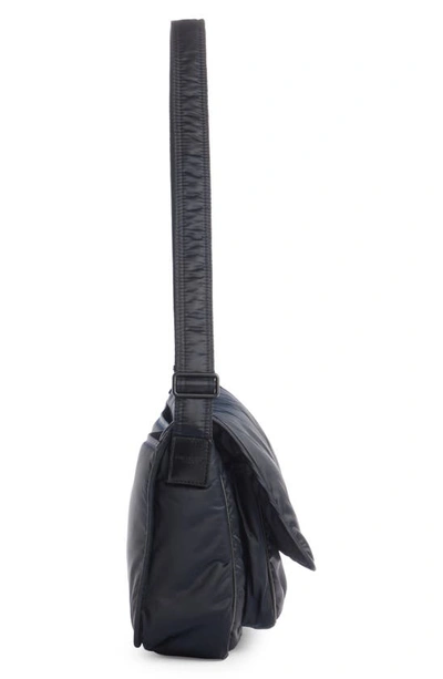 Shop Saint Laurent Niki Nylon Camera Shoulder Bag In Dark Blueberry/ Nero