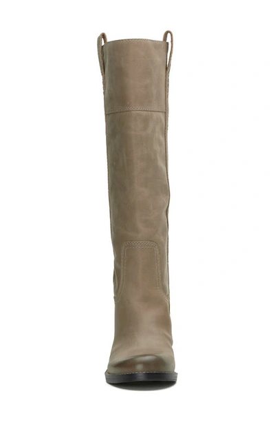 Lucky Brand Hybiscus Women's Light Gray Leather Knee High Riding Boot Jobb1308 In Silver Cloud