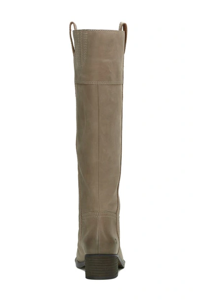 Lucky Brand Hybiscus Women's Light Gray Leather Knee High Riding Boot Jobb1308 In Silver Cloud