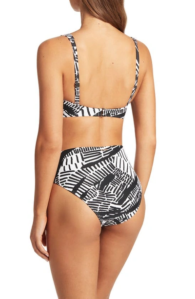 Shop Sea Level Cross Front Multifit Bikini Top In Black