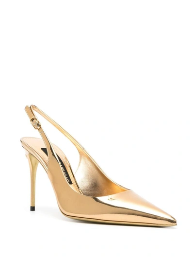 Shop Dolce & Gabbana Slingback Strap Pumps In Golden