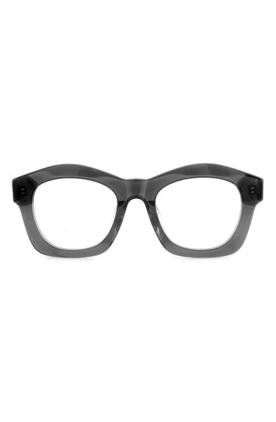 Shop Aqs Quentin 50mm Rounded Square Optical Frames In Smoke
