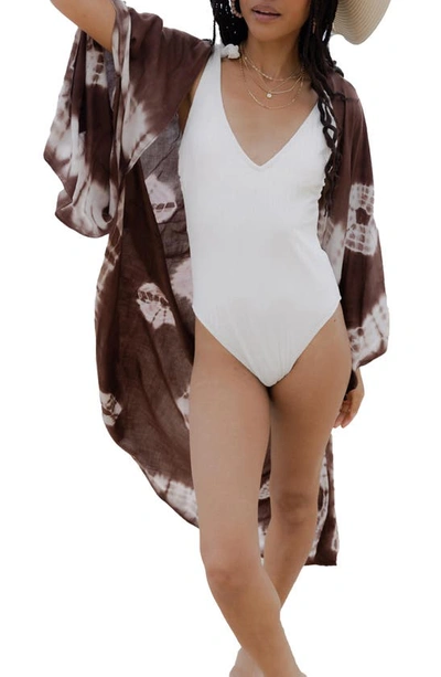 Shop Saachi Tie Dye Duster In Brown