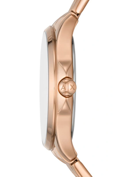 Shop Ax Armani Exchange Lady Hampton 3-hand Quartz Bracelet Watch, 36mm In Rose Gold