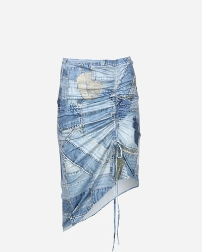 Shop Andersson Bell Anja Patch Print Skirt In Blue