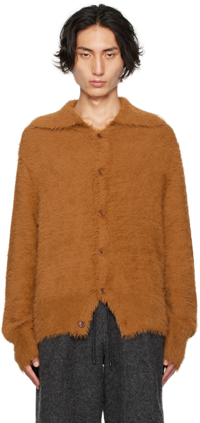Shop Dries Van Noten Brown Button Cardigan In 110 Dark Camel