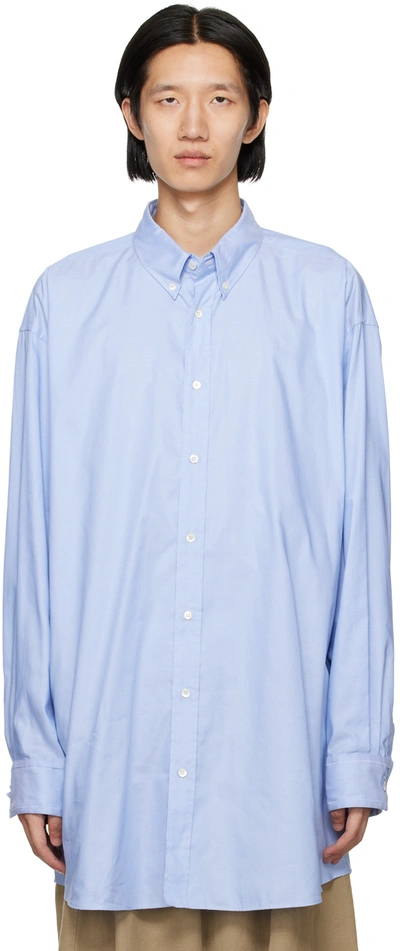 Shop Maison Margiela Blue Buttoned Shirt In 471 Light Blue
