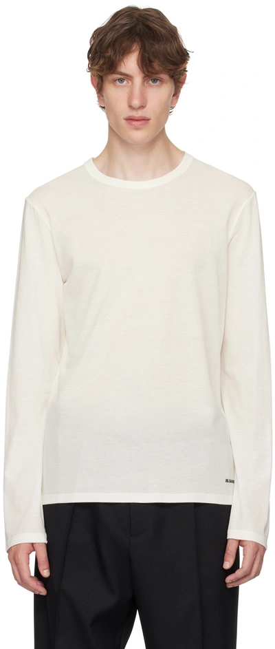 Shop Jil Sander White Printed Long Sleeve T-shirt In 100 - Optic White