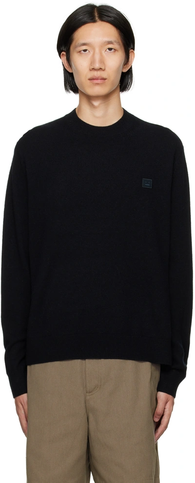 Shop Acne Studios Black Patch Sweater In 900 Black