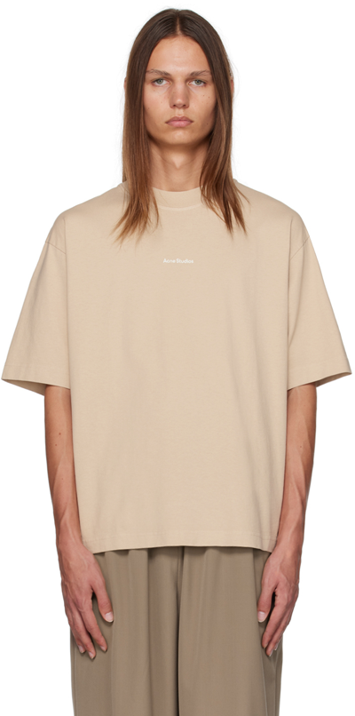 Shop Acne Studios Beige Relaxed Fit T-shirt In Aea Champagne Beige