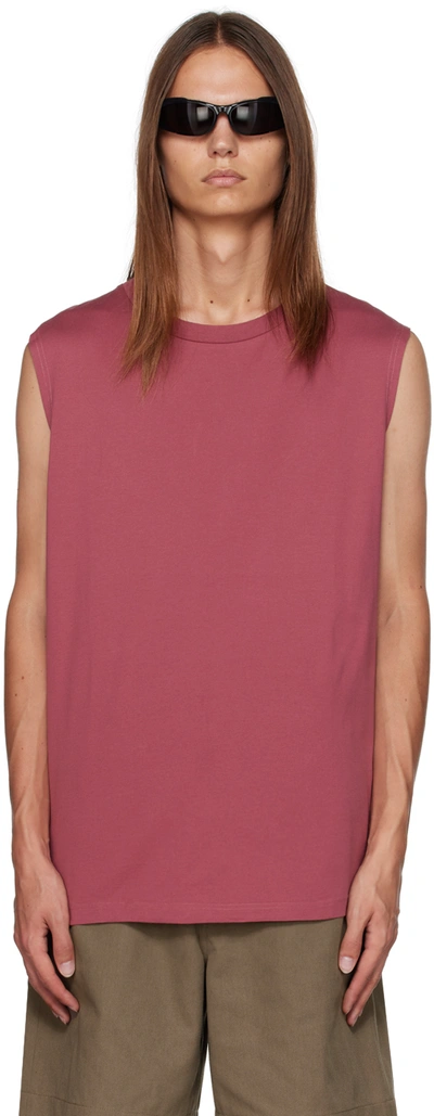 Shop Acne Studios Red Sleeveless T-shirt In Ach Rosewood Red