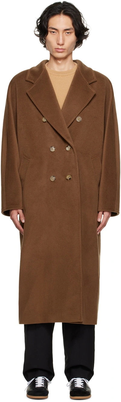 Shop Max Mara Brown Madame Coat In 010 Caramel
