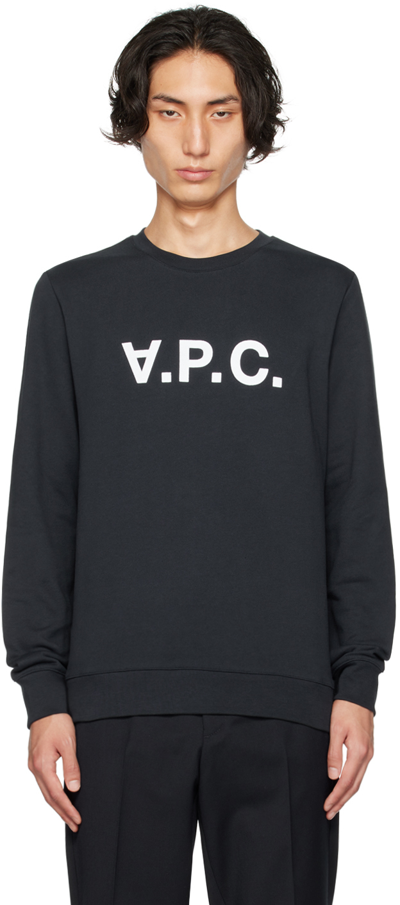 Shop Apc Navy Vpc Sweatshirt In Iak Dark Navy
