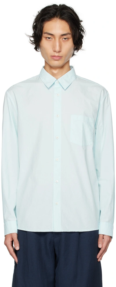 Shop Apc Blue Clement Shirt In Pale Blue