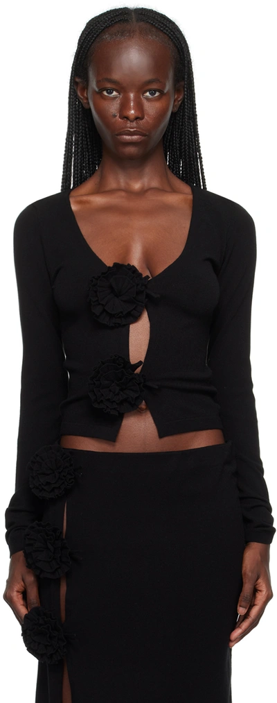 Shop Jean Paul Gaultier Black 'the Flower' Cardigan In 00-black