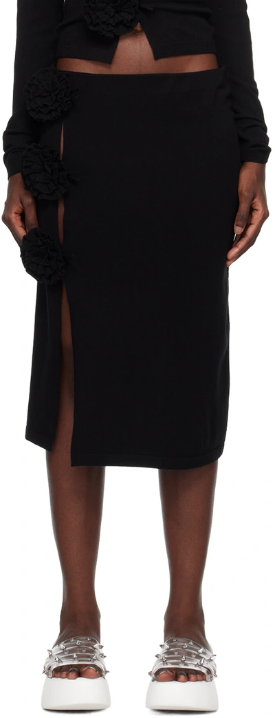 Shop Jean Paul Gaultier Black 'the Flower' Midi Skirt In 00-black