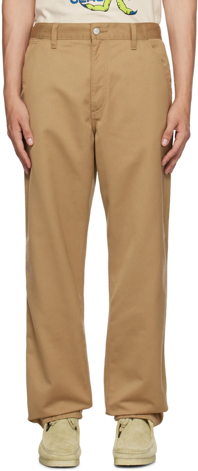 Shop Carhartt Beige Simple Trousers In 8y Leather
