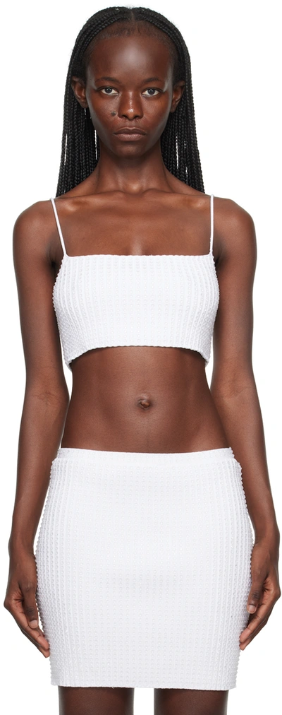 Shop Alexander Wang White Crystal Camisole In 100 White