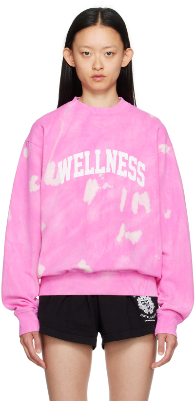 Shop Sporty And Rich Pink 'wellness' Sweatshirt In Taffy/white