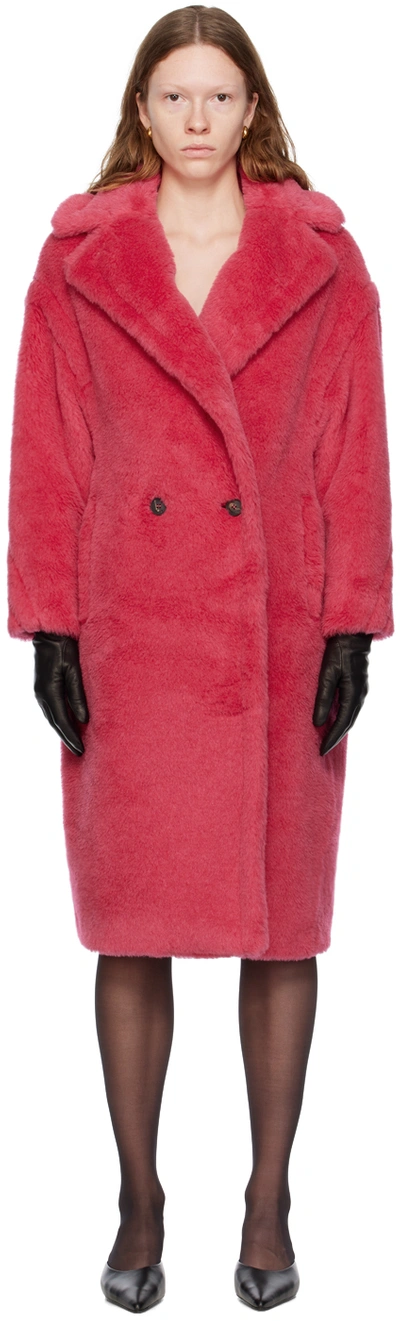 Shop Max Mara Pink Tedgirl Coat In 011 Raspberry