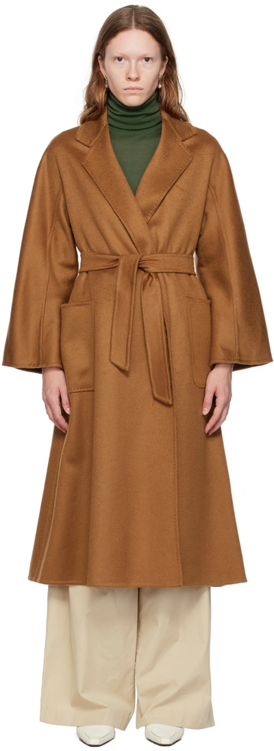 Shop Max Mara Brown Ludmilla Icon Coat In 003 Tobacco